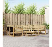 vidaXL Set di divani da esterno 7 pcs Bianco e Beige 79 x 79 x 37 cm