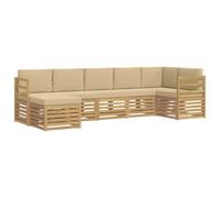 vidaXL Set di divani da esterno 7 pcs Bianco e Beige, Scopri divani moderni per esterni, mobili sezionali per il terrazzo, lounge da giardino per il massimo comfort