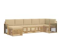 vidaXL Set di divani da esterno 7 pcs Bianco e Beige, Scopri divani moderni per esterni, mobili sezionali per il terrazzo, lounge da giardino per il massimo comfort