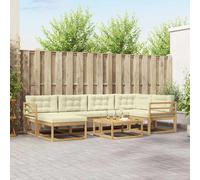 vidaXL Set di divani da esterno 7 pcs Bianco e Crema, Divano da giardino moderno, mobile da esterno resistente, arredo per piscina, seating flessibile e lounge anti intemperie