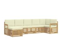 vidaXL Set di divani da esterno 7 pcs Bianco e Crema, Scopri divani moderni per esterni, mobili sezionali per il terrazzo, lounge da giardino per il massimo comfort