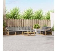 vidaXL Set di divani da esterno 7 pcs Bianco e Grigio Chiaro