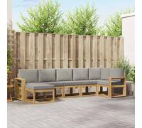 vidaXL Set di divani da esterno 7 pcs Bianco e Grigio Chiaro