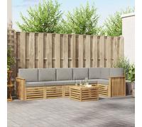 vidaXL Set di divani da esterno 7 pcs Bianco e Grigio Chiaro