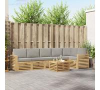 vidaXL Set di divani da esterno 7 pcs Bianco e Grigio Chiaro