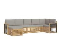 vidaXL Set di divani da esterno 7 pcs Bianco e Grigio Chiaro, Scopri divani moderni per esterni, mobili sezionali per il terrazzo, lounge da giardino per il massimo comfort