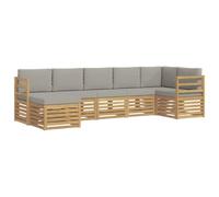 vidaXL Set di divani da esterno 7 pcs Bianco e Grigio Chiaro, Scopri divani moderni per esterni, mobili sezionali per il terrazzo, lounge da giardino per il massimo comfort