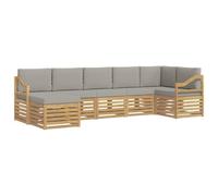 vidaXL Set di divani da esterno 7 pcs Bianco e Grigio Chiaro, Scopri divani moderni per esterni, mobili sezionali per il terrazzo, lounge da giardino per il massimo comfort