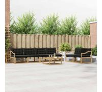 vidaXL Set di divani da esterno 7 pcs Bianco e Nero 79 x 79 x 37 cm, Divano da giardino, set lounge moderno, sezionale per patio, comodo per il terrazzo