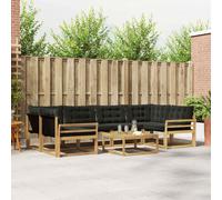 vidaXL Set di divani da esterno 7 pcs Bianco e Nero 79 x 79 x 37 cm, Divano moderno da giardino, mobile sezionale, lounge patio resistente, comodo per la terrazza