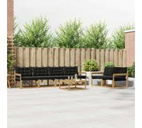 vidaXL Set di divani da esterno 7 pcs Bianco e Nero 79 x 79 x 37 cm, Divano da giardino, set lounge moderno, sezionale per patio, comodo per il terrazzo
