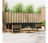 vidaXL Set di divani da esterno 7 pcs Bianco e Nero 79 x 79 x 37 cm, Divano moderno da giardino, mobile sezionale, lounge patio resistente, comodo per la terrazza