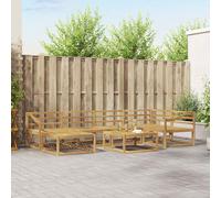 vidaXL Set di divani da esterno 7 pcs Bianco Legno di Acacia Massello, Divano da giardino moderno, mobile da esterno resistente, arredo per piscina, seating flessibile e lounge anti intemperie
