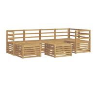 vidaXL Set di divani da esterno 7 pcs Bianco Poliestere, Divano da esterno, set di mobili moderno, comodo lounge da giardino, posti a sedere per rilassarsi in terrazza