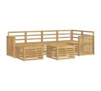 vidaXL Set di divani da esterno 7 pcs Bianco Poliestere, Divano da esterno, set di mobili moderno, comodo lounge da giardino, posti a sedere per rilassarsi in terrazza