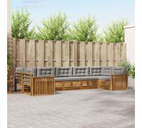 vidaXL Set di divani da esterno 7 pcs Grigio Naturale e Chiaro