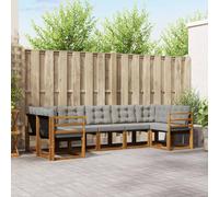 vidaXL Set di divani da esterno 7 pcs Grigio Naturale e Chiaro