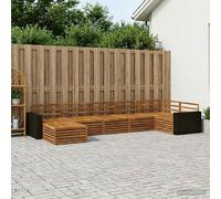 vidaXL Set di divani da esterno 7 pcs Naturale, Divano da giardino, moderno, resistente al clima, set sezionale per il massimo comfort e relax all'aperto