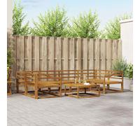 vidaXL Set di divani da esterno 7 pcs Naturale, Set di divani da esterno moderno, mobili da giardino durevoli per posti a sedere in patio, lounge a bordo piscina, divano da giardino e modulare Sezion