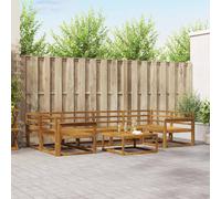 vidaXL Set di divani da esterno 7 pcs Naturale, Set di divani da esterno moderno, mobili da giardino durevoli per posti a sedere in patio, lounge a bordo piscina, divano da giardino e modulare Sezion