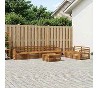 vidaXL Set di divani da esterno 7 pcs Naturale, Divano da Giardino, Set Sezionale Moderno per Patio e Terrazza, Comodo e alla Moda