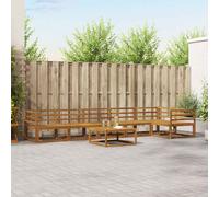 vidaXL Set di divani da esterno 7 pcs Naturale, Set di divani da giardino, Sezionali moderni, Mobili da esterno durevoli, Patio regolabile per spazi abitativi