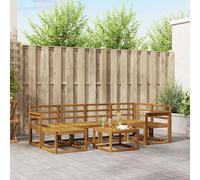 vidaXL Set di divani da esterno 7 pcs Naturale, Giardino, Moderno, Durevole Set di Divani Angolari da Esterno, Mobili da Patio, Comfort per Vita Indoor in Terrazza