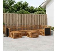 vidaXL Set di divani da esterno 7 pcs Naturale, Divano da giardino, moderni set per esterni, sezionale resistente per terrazze, comfort e relax