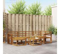 vidaXL Set di divani da esterno 7 pcs Naturale, Giardino, Moderno, Durevole Set di Divani Angolari da Esterno, Mobili da Patio, Comfort per Vita Indoor in Terrazza