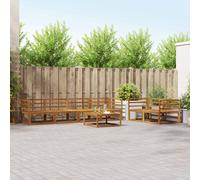 vidaXL Set di divani da esterno 7 pcs Naturale, Set di Sofà da Esterno Moderno, Mobili da Patio Resistenti, Sezionale da Giardino, Decorazioni per Lounge in Giardino Accanto alla Piscina