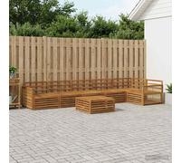 vidaXL Set di divani da esterno 7 pcs Naturale, Divano moderno da giardino, sezione per terrazze, lounge e comfort per il patio