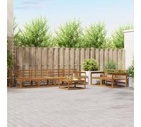vidaXL Set di divani da esterno 7 pcs Naturale, Set di Sofà da Esterno Moderno, Mobili da Patio Resistenti, Sezionale da Giardino, Decorazioni per Lounge in Giardino Accanto alla Piscina