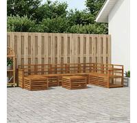 vidaXL Set di divani da esterno 7 pcs Naturale, Set di divani moderni per esterni, arredo resistente per giardino, patio e terrazza, comfort assicurato