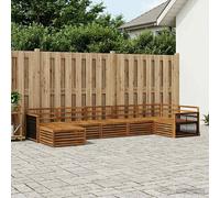 vidaXL Set di divani da esterno 7 pcs Naturale, Divano Sezionale da Giardino, Mobili Moderni, Resistente alle Intemperie, Comfort in Terrazza