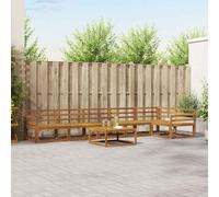 vidaXL Set di divani da esterno 7 pcs Naturale, Set di divani da giardino, Sezionali moderni, Mobili da esterno durevoli, Patio regolabile per spazi abitativi