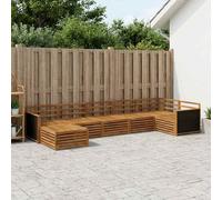 vidaXL Set di divani da esterno 7 pcs Naturale, Divano Sezionale da Giardino, Mobili Moderni, Resistente alle Intemperie, Comfort in Terrazza