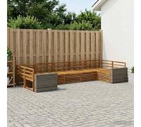 vidaXL Set di divani da esterno 7 pcs Naturale