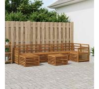 vidaXL Set di divani da esterno 7 pcs Naturale, Divano da giardino, moderni set per esterni, sezionale resistente per terrazze, comfort e relax