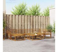 vidaXL Set di divani da esterno 7 pcs Naturale, Divano per esterni, seduta modulare, mobili da patio resistenti, disposizione flessibile per il relax in giardino e vicino alla piscina