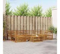 vidaXL Set di divani da esterno 7 pcs Naturale, Mobili da giardino, divano moderno per esterni, sezione resistente, lounge patio, set per terrazza