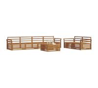 vidaXL Set di divani da esterno 7 pcs Naturale, Divano da giardino, moderno e resistente, set per relax all'aperto, comfort per il tuo patio