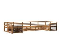 vidaXL Set di divani da esterno 7 pcs Naturale, Divano da giardino, set moderno per esterni, posti comodi, lounge a bordo piscina, design funzionali per patii