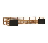 vidaXL Set di divani da esterno 7 pcs Naturale, Divano moderno da giardino, mobili outdoor resistenti, design minimal, comfort e relax