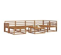 vidaXL Set di divani da esterno 7 pcs Naturale, Divano per esterni, seduta modulare, mobili da patio resistenti, disposizione flessibile per il relax in giardino e vicino alla piscina