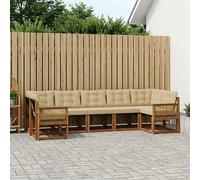 vidaXL Set di divani da esterno 7 pcs Naturale e Beige