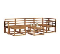 vidaXL Set di divani da esterno 7 pcs Naturale, Giardino, Moderno, Durevole Set di Divani Angolari da Esterno, Mobili da Patio, Comfort per Vita Indoor in Terrazza
