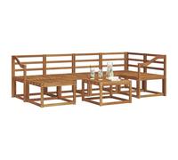 vidaXL Set di divani da esterno 7 pcs Naturale, Giardino, Moderno, Durevole Set di Divani Angolari da Esterno, Mobili da Patio, Comfort per Vita Indoor in Terrazza