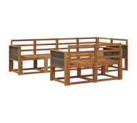 vidaXL Set di divani da esterno 7 pcs Naturale, Mobili da esterno, set salotto moderno, divano sezionale resistente al tempo, posti per il tuo patio