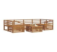 vidaXL Set di divani da esterno 7 pcs Naturale, Mobili da giardino, divano moderno per esterni, sezione resistente, lounge patio, set per terrazza