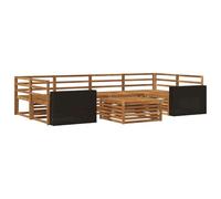 vidaXL Set di divani da esterno 7 pcs Naturale, Set Confortevole per Esterni, Divano Sezionale Moderno, Arredo Patio e Giardino